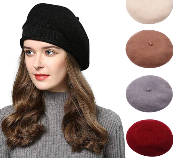 Берет и женские шапки — классический головной убор